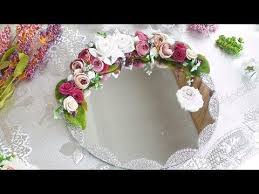 تزيين صينية تقديم او خطوبة بشكل أنيق وفاخر new 2019 موديل رقم 02 diy youtube diy mirror decor paper roses mirror decor