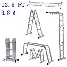 Features Benefits Luisladders Folding Step Ladder Aluminum Multi Purpose Extendable Ladder With Locking Hinges 12 5ft
