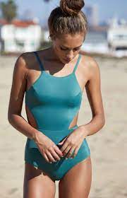 Solid One Piece Swimsuit Beach Outfit Women Swimsuits Swimwear