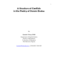 America's local band‏varmennettu tili @cheekfacereal 27. Doc A Structure Of Conflicts In The Poetry Of Dennis Brutus Kontein Trinya Prof Academia Edu