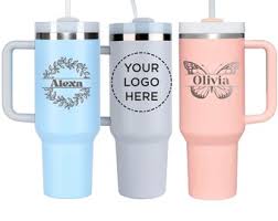 Custom Logo Laser Engraved Tumbler, Business Logo Travel Mug, Custom  Stanley Laser Engraved, 40oz Tumbler With Handle and Straw, Swag