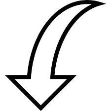 flecha curva hacia abajo - Iconos gratis de flechas