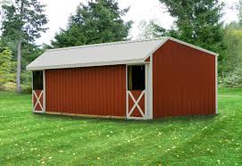 Portable barns built on 4×6 treated skids (no floors in stalls) energy star metal roof with bubble wrap insulation vapor barrier. Horse Barns Raber Portable Storage Barns