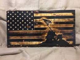 Iwo Jima Rustic Wooden Flag Housewares Homedecor Iwojima Rustic Flag Military Walldecor Wooden W Wood Flag Diy American Flag Wood Wooden American Flag