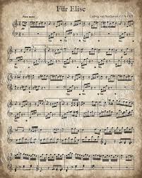 Fur Elise Printable Vintage Sheet Music Instant Download Beethoven Art Print Classical Piano Music Christmas Song Decor Classical Vintage Sheet Music Old Sheet Music Sheet Music Art