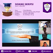 Jadwal ujian skripsi programs studi pgsd dapat dilihat disini. Kegiatan Sidang Online S1 Fkm Umj Fakultas Kesehatan Masyarakat Umj