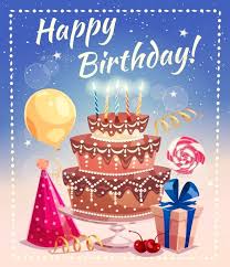 Birthday Cake With Balloons And Candles Happy Birthday Vector Illustration Happy Birthday Cards Birthday Illustration Birthday Cake Illustration