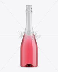 Download Pink Champagne Bottle Hq Mockup Front View In Bottle Mockups On Yellow Images Object Mockups PSD Mockup Templates