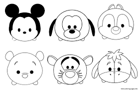 Winnie the pooh coloring pages. Kawaii Disney Characters Coloring Pages Printable