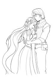 Rapunzel And Flynn Wedding Coloring Pages Disney Coloring Pages Disney Princess Coloring Pages
