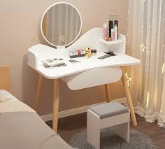 Home Vanity Dressing Table W Drawer Storage Round Mirror Jewelry Desk Study Uk Ebay Be it getting a quick gander before leaving for work, or be it spending hours in nourishing your skin; ebay