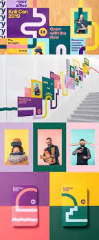 pinterest knit con event branding by hybrid design event branding graphic design posters graphic design branding