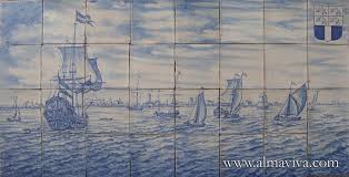 Panneau Ceramique Delft Handpainted Majolica Azulejo Tiles Mural Panel Anvers Delft Panneaux Peint Peintre Hollandais