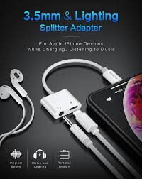 Floveme 2in1 Adapter For Iphone 7 8 Plus X Xs Max Audio Charge Splitter Converter To 3 5mm Jack Headphone Adapter Floveme Headphone Adapters Iphone Iphone 7