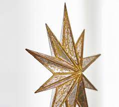 Ywlake christmas tree topper lights, led light up lighted star christmas top topper projecter with projection for indoor outdoor christma tree decor decorations (plastic, gold) 4.5 out of 5 stars 808 $19.99 $ 19. Gold Mirrored Star Christmas Tree Topper Pottery Barn