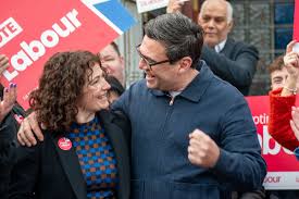 Great to have Andy Burnham out yesterday giving his full backing to our  brilliant candidate Angeliki Stogia for Gorton and Denton. Andy was clear -  we are united against the division of