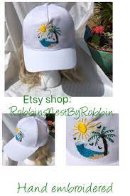 Hand Embroidered Beach Hat Custom Embroidered Hats Hand Embroidery Videos Hand Embroidered