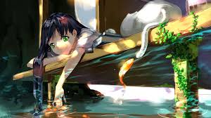 4.7 out of 5 stars 1,360. 4540558 Long Hair Smiling Water Anime Looking At Viewer Original Characters Cat Books Black Hair Fish Green Eyes Brunette Anime Girls Wallpaper Mocah Hd Wallpapers