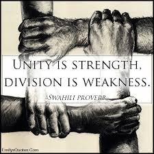 Unity Is Strength Division Is Weakness Unity Quotes African Quotes Proverbs