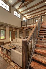 13 Awesome Barndominium Designs Rustic Stairs Barn House Plans Rustic Staircase