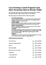 Check spelling or type a new query. Cara Membuat Contoh Proposal Usaha Salon Kecantikan Beserta Rincian Modal Pdfcoffee Com