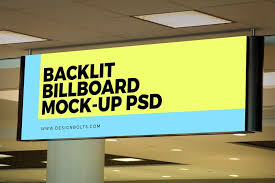 Free Indoor Advertising Backlit Basement Billboard Mockup Psd Billboard Mockup Mockup Psd Mockup
