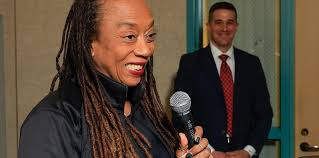 Students and donors network at scholarship reception