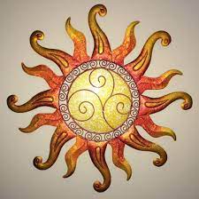 Swirl Sun Wall Art Glass Metal Sunburst Decor Sculpture Indoor Outdoor 22 Circle Wall Art Sun Wall Decor Wall Sculpture Art