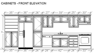 It includes high level and low level cabinet sections. Kitchen Wall Elevation Google Search Kitchen Elevation One Wall Kitchen Kitchen Floor Plans
