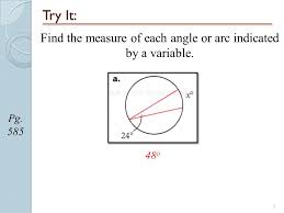 The radius of a circle is perpendicular to the tangent where the radius. Geometry Section 8 3a Inscribed Angles Page Ppt Download