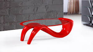 Anyone who loves color will love this red glass coffee table. Red High Gloss Clear Glass Coffee Table Homegenies