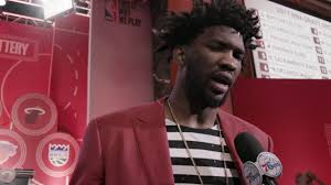 Of course the internet took notice, wondering if the kansas star was sad to have fallen out of the top slot to the philadelphia 76ers. 1 On 1 With Joel Embiid Nba Draft Lottery Youtube