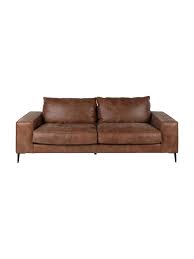 Weitere ideen zu sofa leder, sofa, ledersofa. Leder Sofa Brett 3 Sitzer In Braun Im Industrial Design Westwingnow