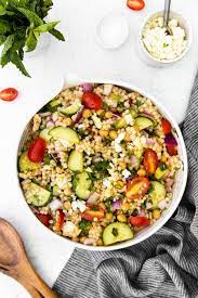 Tightly cover the cup or bowl with foil or a plate. Mediterranean Couscous Salad Veggie Packed Fit Foodie Finds