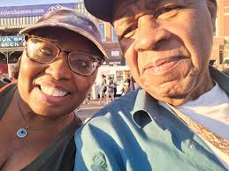 Daddy and I taking in all the gastronomic sights and sounds at the West  Side Nut Club Fall Festival here in Evansville.