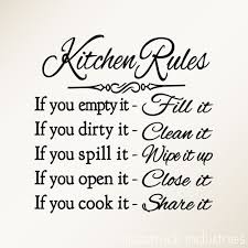 Kitchen Rules Wall Art Decal Dining Room Decor Kitchen Kitchen Rules Kitchen Rules Sign Kitchen Decor Signs