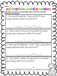 Some problems will include irrelevant data to encourage students to fully read and understand the questions before attempting computations. Subtraction Word Problems First Grade Math Worksheets Subtraction Word Problems Word Problems First Grade Math Worksheets