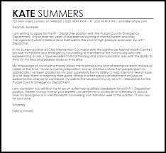 911 Dispatcher Cover Letter Sample Cover Letter Templates Examples
