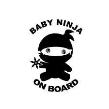 Baby On Board Sign Black And White 13 7 10cm Baby Ninja On Board Vinyl Decal Sticker For Car Suv Truck Bumper Auto Door Funny Jdm Cute Child Car Stickers Funny Vinyl Decals Vinyl Decal Stickers