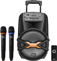 Wireless microphone, tecboss bluetooth microphone player speaker with led light Mx 12 Inches Portable Multimedia Trolley Speaker With 2 Wireless Microphones Remote And Built In Amplifier Battery Bluetooth Usb Radio Fm Sd Card Aux Input 3712 Indoor Outdoor Pa System Price In India