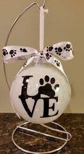 Personalized Glittered Paw Print Ornament Dog Ornament Etsy Christmas Ornaments Paw Print Ornament Christmas Ornament Crafts
