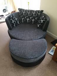Double Sofa Bed And Large Round Swivel Cuddle Chair And Puffee Cuddle Chair Swivel Chair Living Room Oversized Chair And Ottoman
