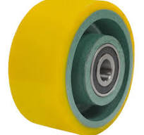 100mm Polyurethane Tyred Cast Iron Centred Wheel | 3/4" Axle Diameter  (PU425-75)