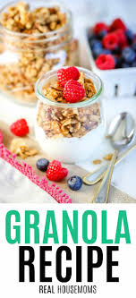 Stir the mixture after 20 minutes and bake for another 10 minutes or so until its brown. Granola Recipe Real Housemoms