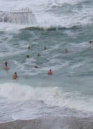 Ours Blancs Dans Les Vagues Du Port Vieux Biarritz Pays Basque Pays Basque Biarritz Pays
