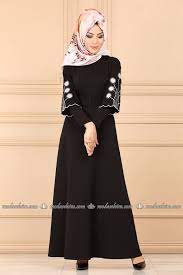 Modaselvim Elbise Kollari Nakisli Kemerli Elbise Ukb5034 Siyah Muslim Fashion Abaya Fashion Couture Dresses
