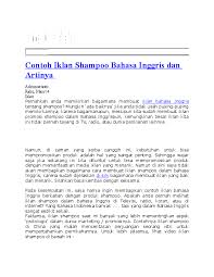 Sekian dan kami ucapkan terima kasih. Doc Contoh Iklan Shampoo Bahasa Inggris Dan Artinya Rima Sir Academia Edu