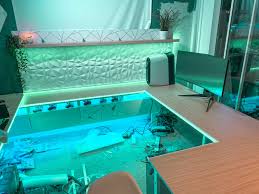 Maybe you would like to learn more about one of these? Update On The New Setup Build I Made This Awesome Rgb Headboard With 3d Wall Panels And Then Added Geometric Wallpaper On The Top Shelf I Extend The Desk And Added Another