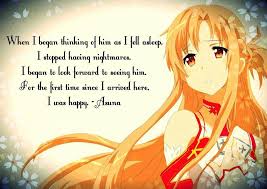 Thinking Of You Makes Me Happy Asuna From Sao Sword Art Online Quotes Asuna Sword Art