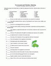 Writing numbers up to 1,000, number words up to 1,000 skip counting by 2's, 5's, 10's, identify even and odd numbers compare numbers up to 1,000, roman numerals i, v. Environment Pollution Matching Worksheet Printable Activity For Teaching Green Teachervision